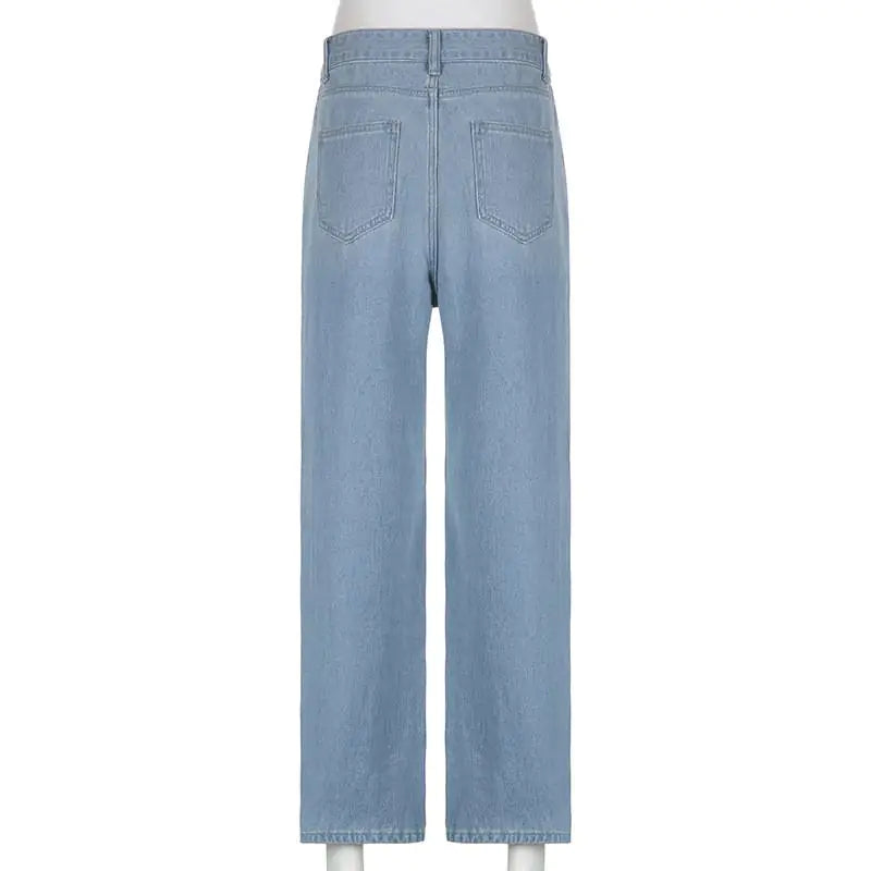 Chic Sky Blue Denim Cargo Pants