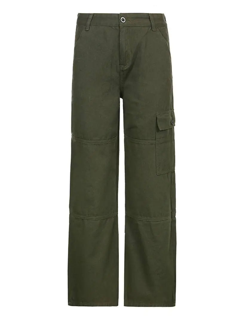 Chic Wide Leg Denim Cargos - Women