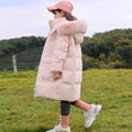 Girl's Western Chic Down Coat with Fur Collar