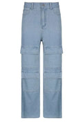 Chic Sky Blue Denim Cargo Pants