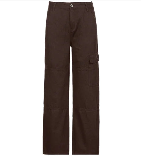 Chic Wide Leg Denim Cargos - Women