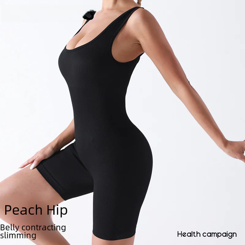 Seamless Ribbed Yoga Jumpsuit for Fitness